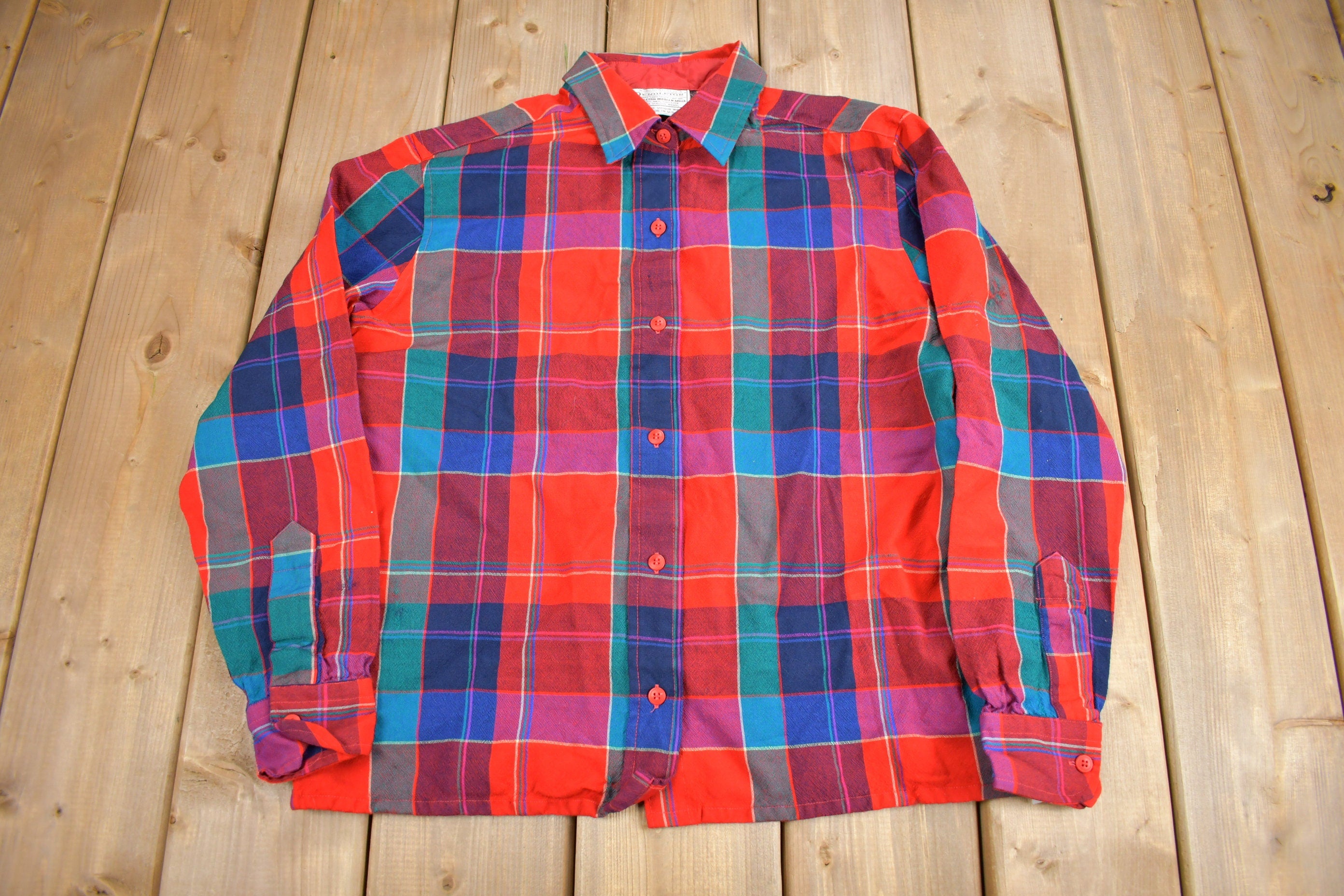 Vintage 1990s Pendleton Plaid Button Up Shirt