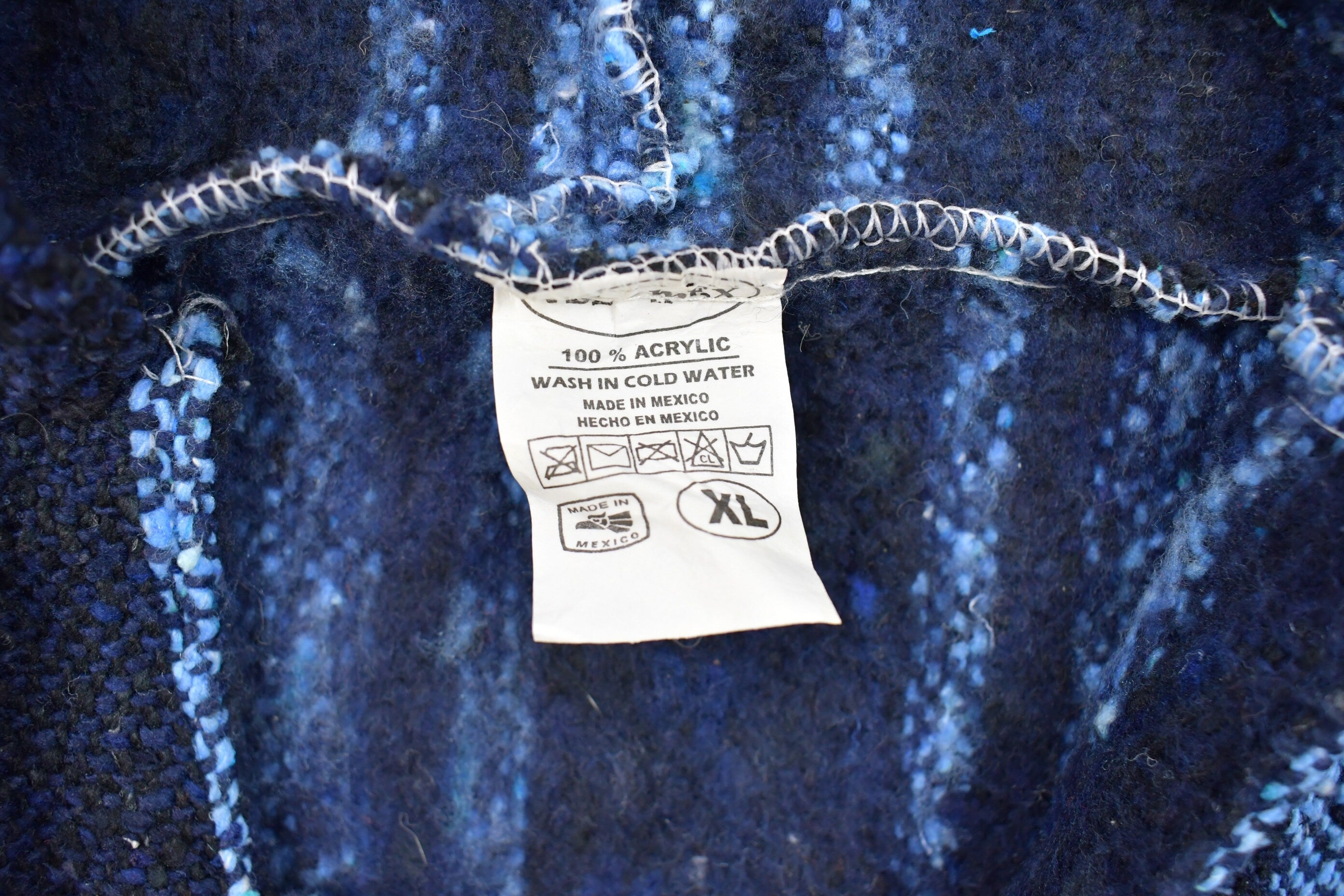 Vintage Knitted Blanket Hooded Sweater