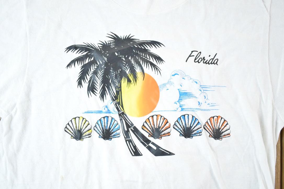 Vintage 1990s Florida Palm Trees Souvenir T-Shirt Men's M