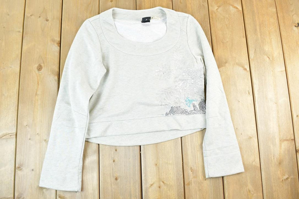 Women Vintage Vigoss Y2K Crew Neck Sweater / Vigoss Grunge Skull Print / Contrast Stitch / Internet Famous Clothing / Over Dyed