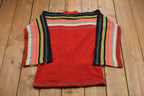 Vintage 1980s Striped Sleeves Knitted Sweater