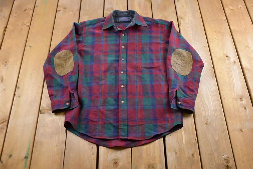 Vintage 1970s Pendleton Plaid Button Up Shirt Vintage Flannel