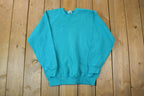 Vintage 1990s Teal Blank Crewneck Sweatshirt