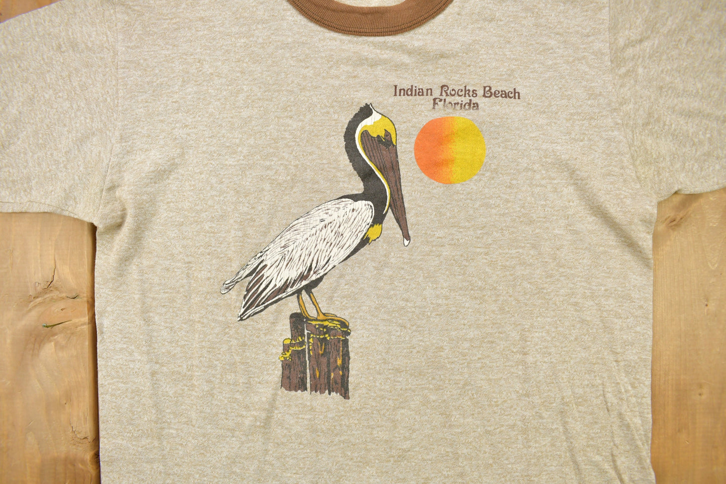 Vintage 1980s Indian Rocks Beach Florida Graphic Ringer T Shirt / Streetwear / Made In USA / Vacation Tee / Single Stitch