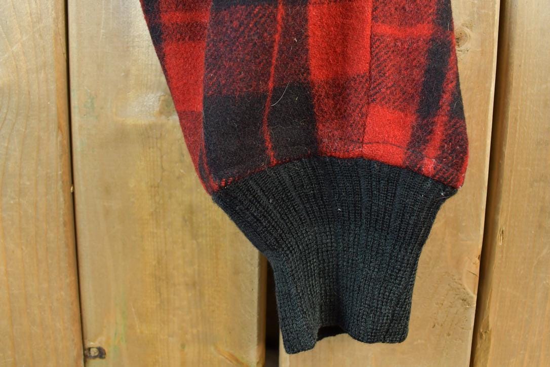 Vintage 1940's Chippewa Falls Woolen mill Co Red Plaid Wool Trousers Size 40