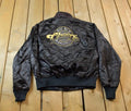 Vintage 1990s Cheers Boston Embroidered Satin Bomber Jacket