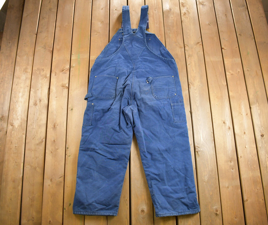 Vintage 1980s Carhartt Blue Canvas Double Knee Overalls