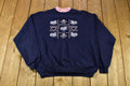 Vintage 1990s Embroidered Cats And Hearts Cute Crewneck