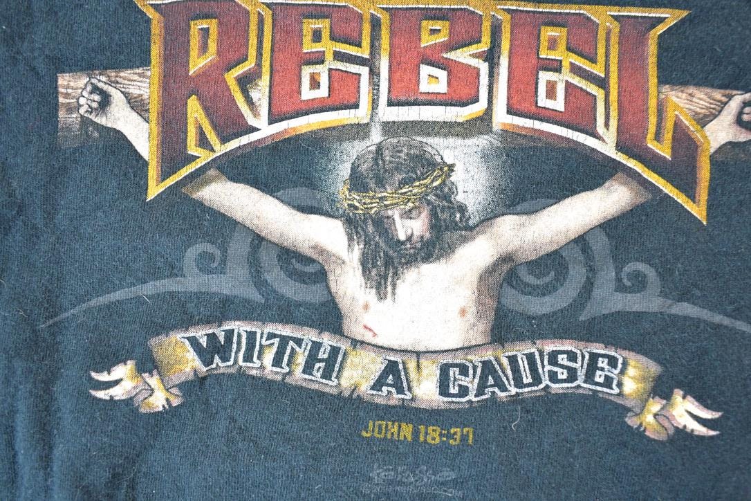 Vintage 90s Jesus Rebel T-Shirt Mens XL - Made In USA