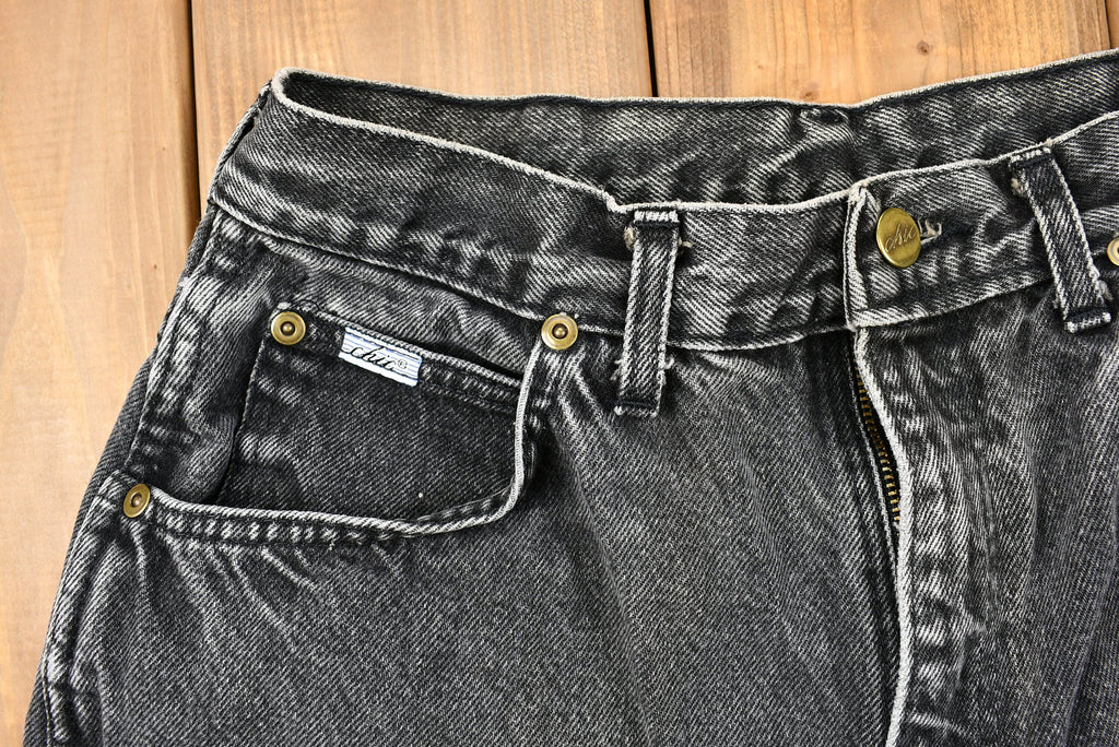 Vintage 1980s Chic Black Wash Relaxed Fit Tapered Leg Mom Jeans