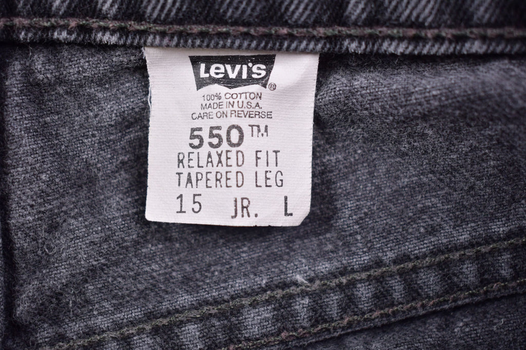 Vintage 1990s Levi's 550 Red Tab Jeans Size 32 x 31 / Made in USA / 90s Denim / Streetwear Fashion / Vintage Black Denim / Vintage Levi's