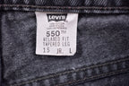 Vintage 1990s Levi's 550 Red Tab Jeans Size 32 x 31 / Made in USA / 90s Denim / Streetwear Fashion / Vintage Black Denim / Vintage Levi's