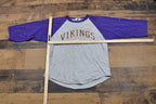 Vintage 1990s Minnesota Vikings NFL Logo Athletic Raglan T-Shirt