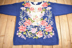 Vintage 1990s Jennifer & Co Floral Theme Hand Knit Sweater