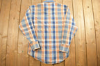 Vintage 1990s Denim Collar Plaid Flannel Button Up Shirt