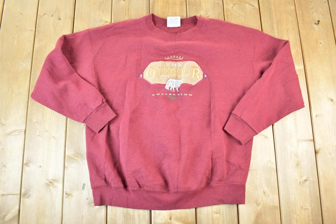 Vintage 1990s The Outdoor Collection Grey Wolf Crewneck Sweatshirt Mens XL
