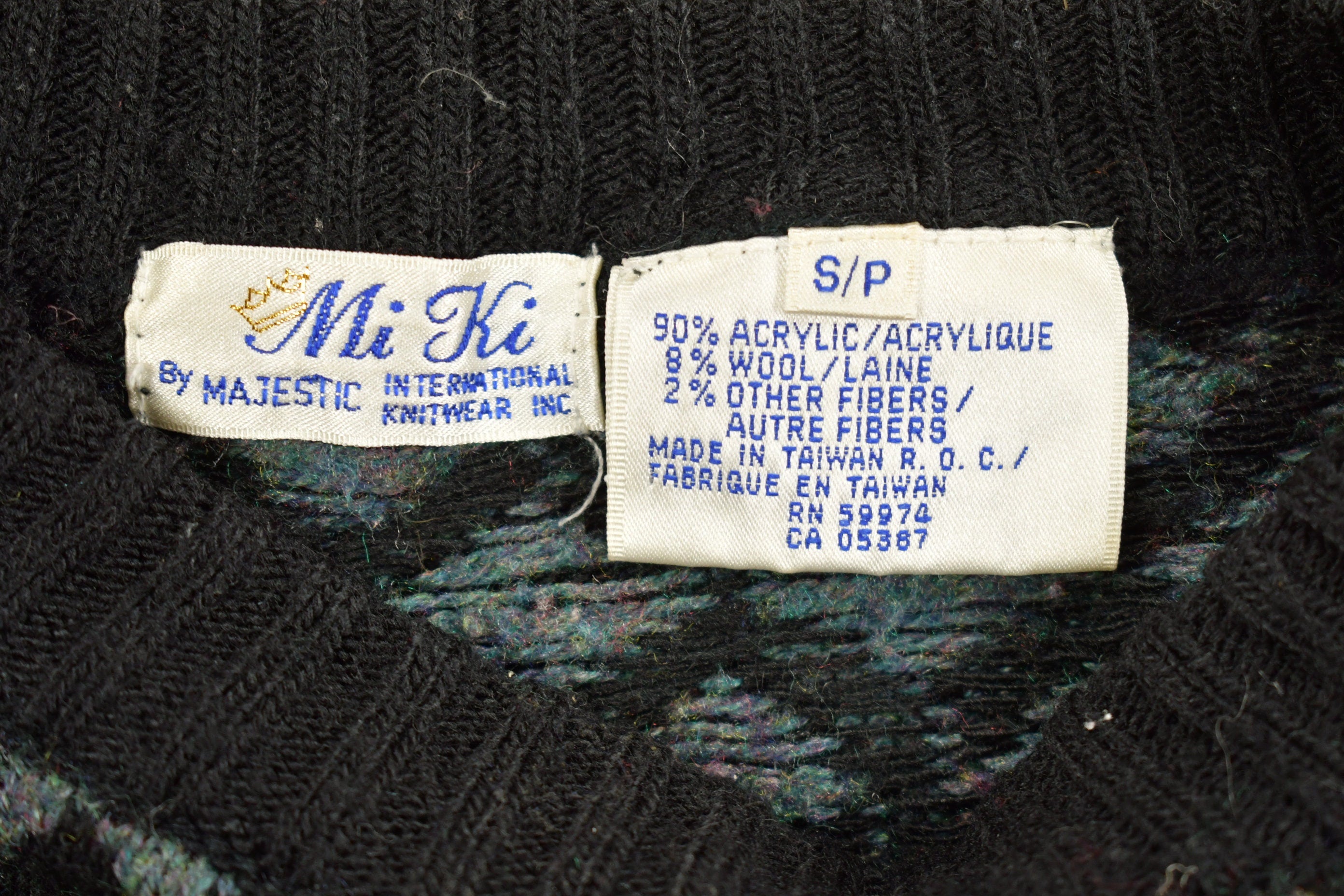 Vintage 1980s Knitted Floral Mi Ki Knit Sweater