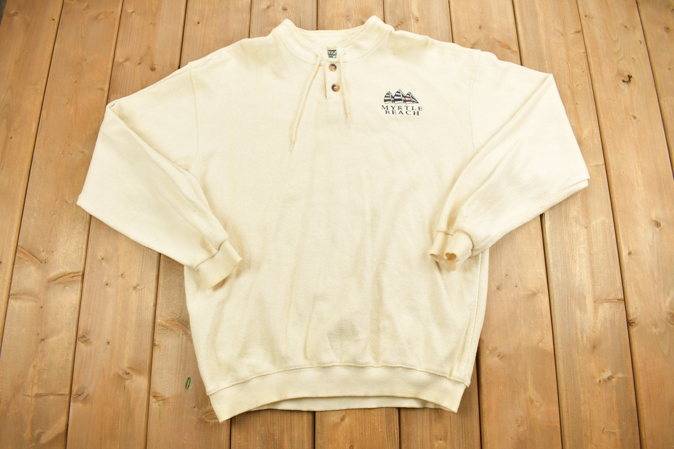 Vintage 1990s Outfit USA Quarter Button Sweatshirt