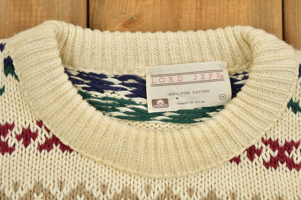 Vintage 1990s Lord Jeff Patterned Crewneck Sweater