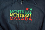 Vintage 1990s Montreal Canada Quarter Zip Mock Neck Sweatshirt / 90s Crewneck / Souvenir Sweater / Streetwear / Travel And Vacation