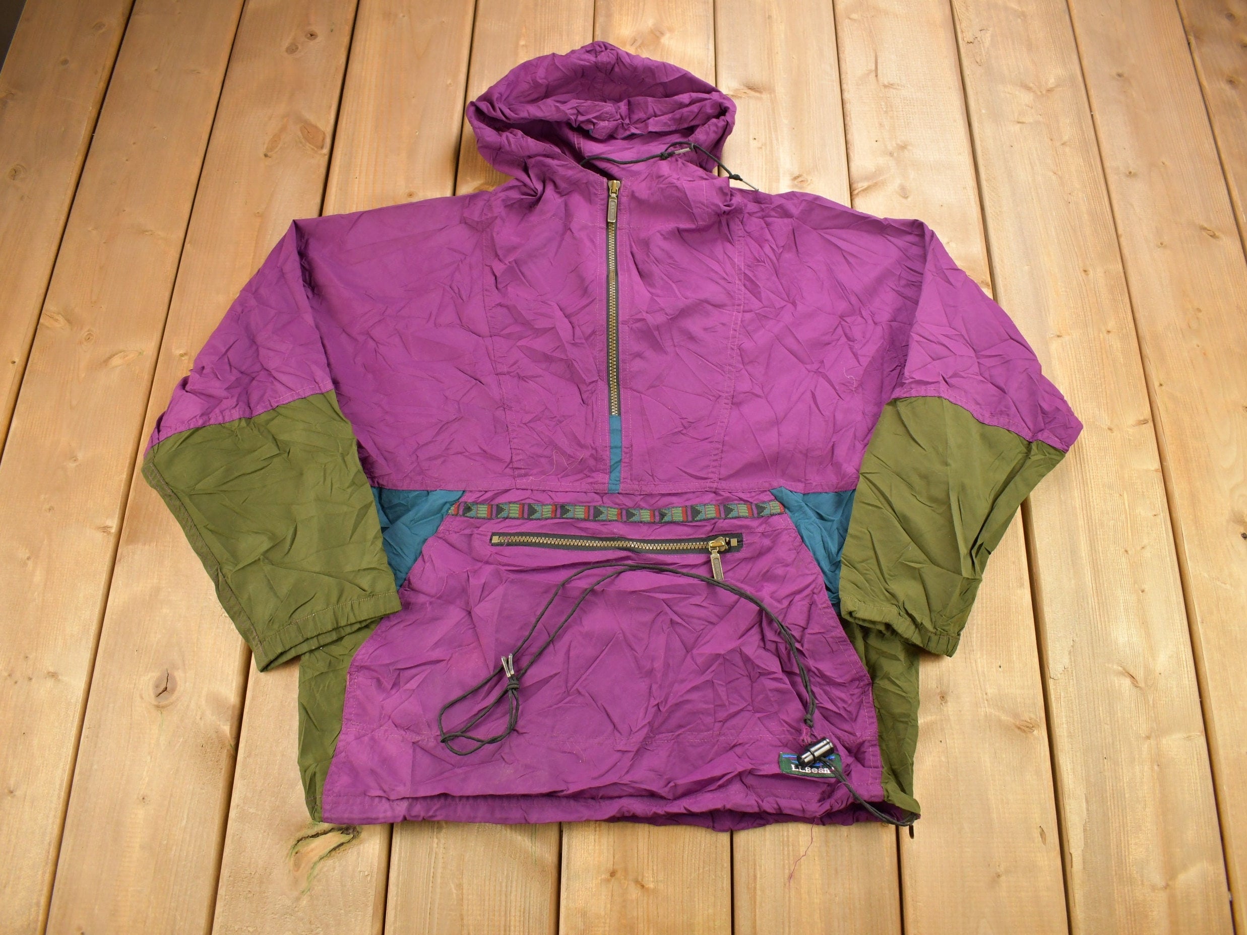 Vintage 1980s LL Bean Quarter Zip Anorak Ladies Windbreaker Jacket