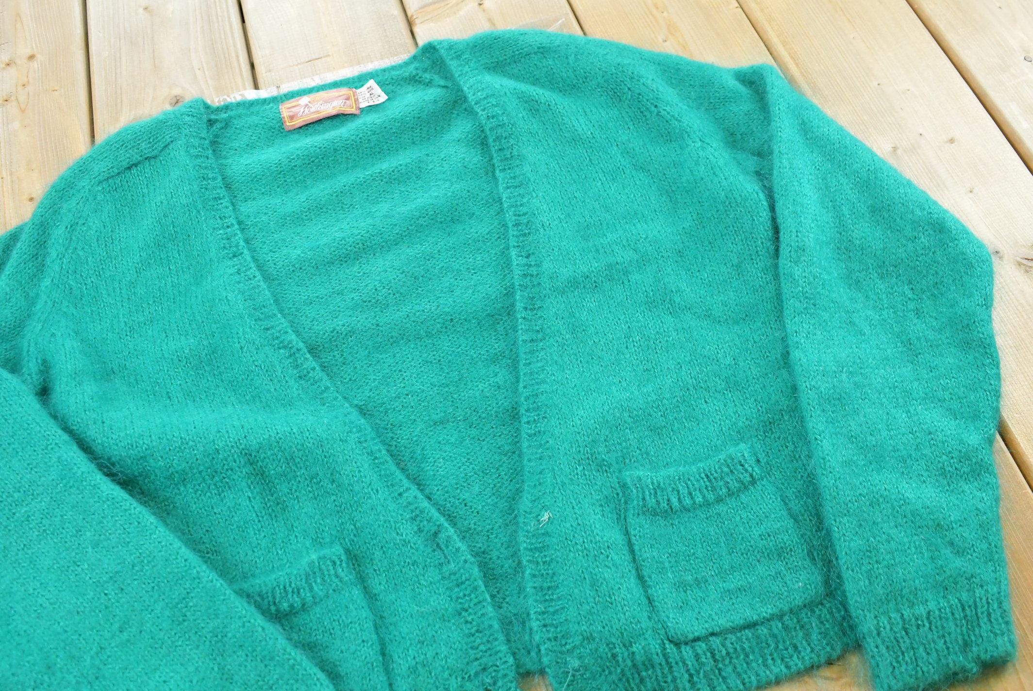Vintage 1980s Worthington Knit Mohair Cardigan Sweater Womens M /