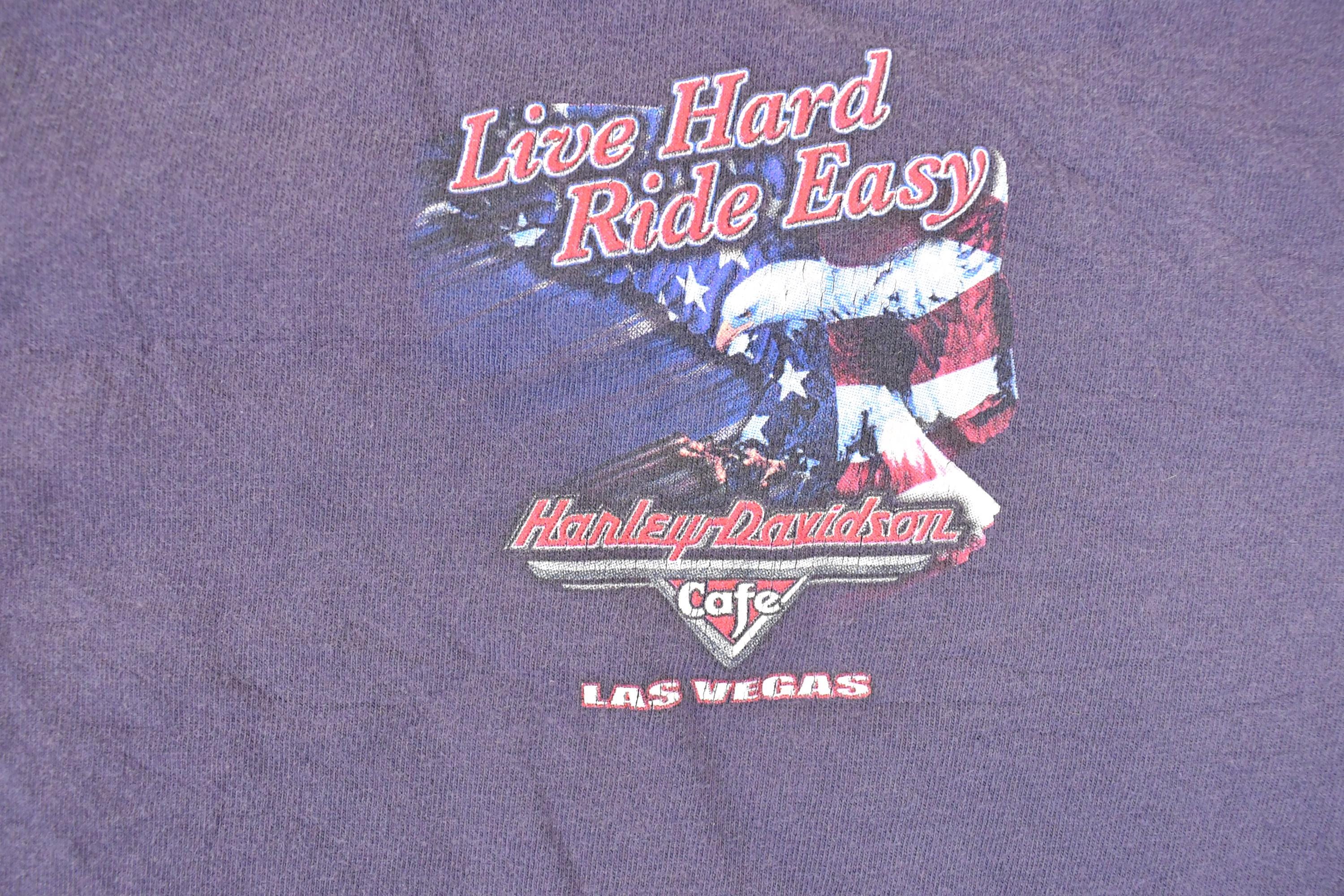 Vintage Y2K Harley Davidson Motorcycles Las Vegas Biker T-Shirt Men's XL