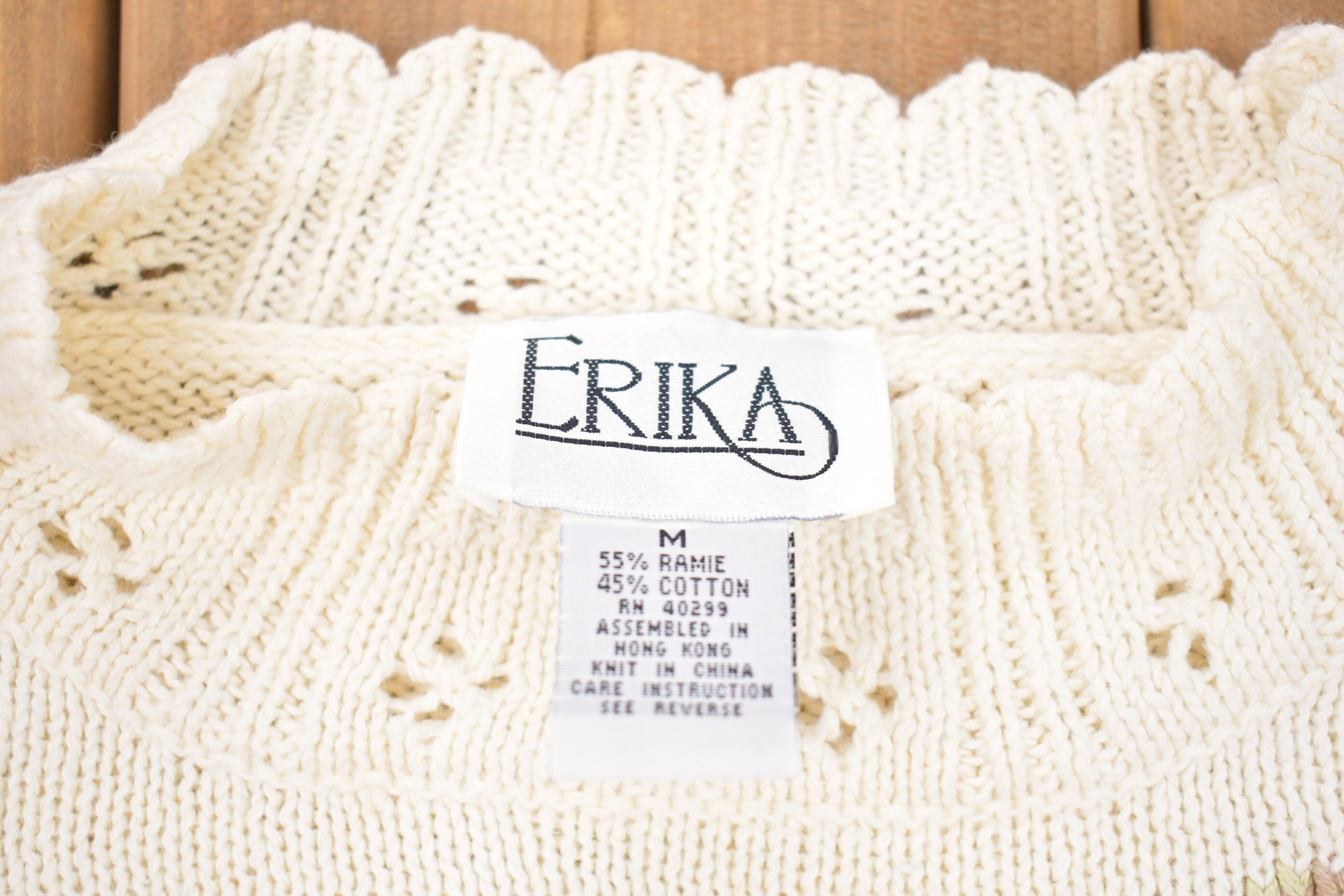 Vintage 1990s Erika Floral Print Knitted Sweater