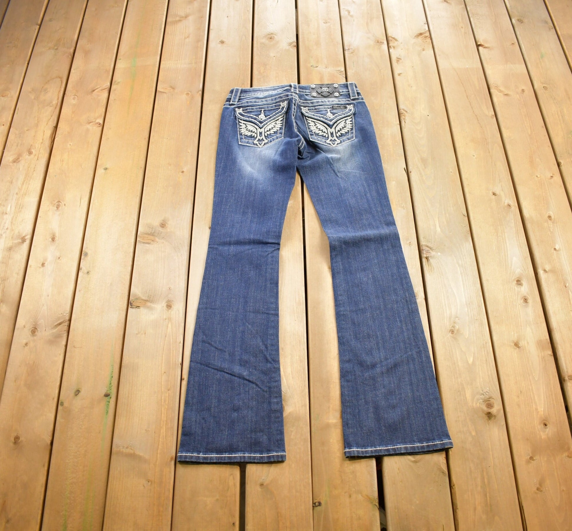 Vintage Y2K Miss Me Bedazzled Low Rise Jeans Size 26x33