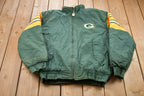 Vintage 1990s Green Bay Packers Logo7 Game Day Windbreaker Jacket /