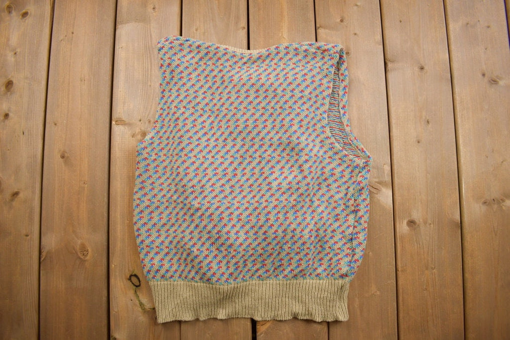 Vintage 1980s Knitted Cardigan Sweater Vest
