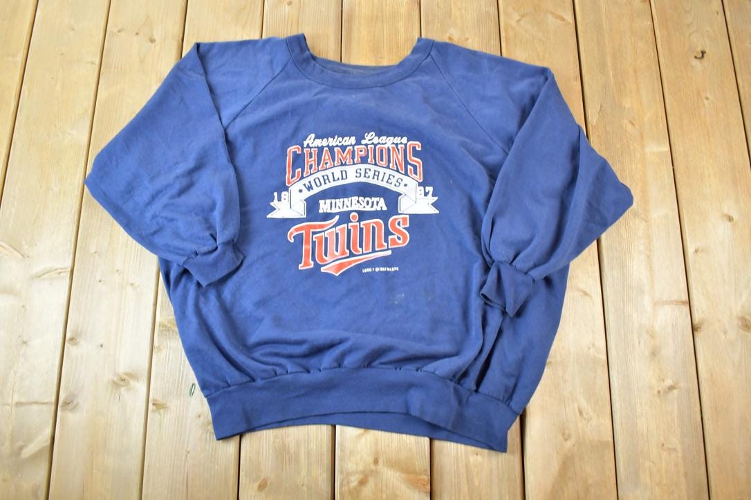 Vintage 1987 Minnesota Twins World Series Champions MLB Crewneck Logo 7 Sweatshirt