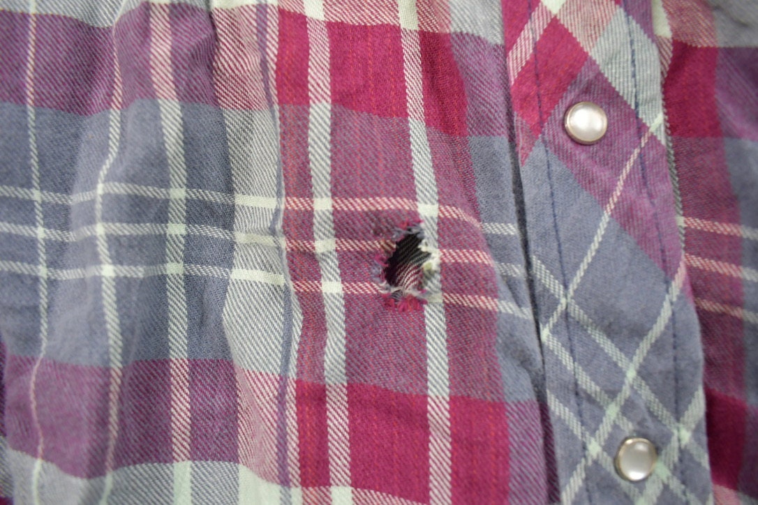 Vintage 1990s Wrangler Plaid Flannel Button Up Shirt