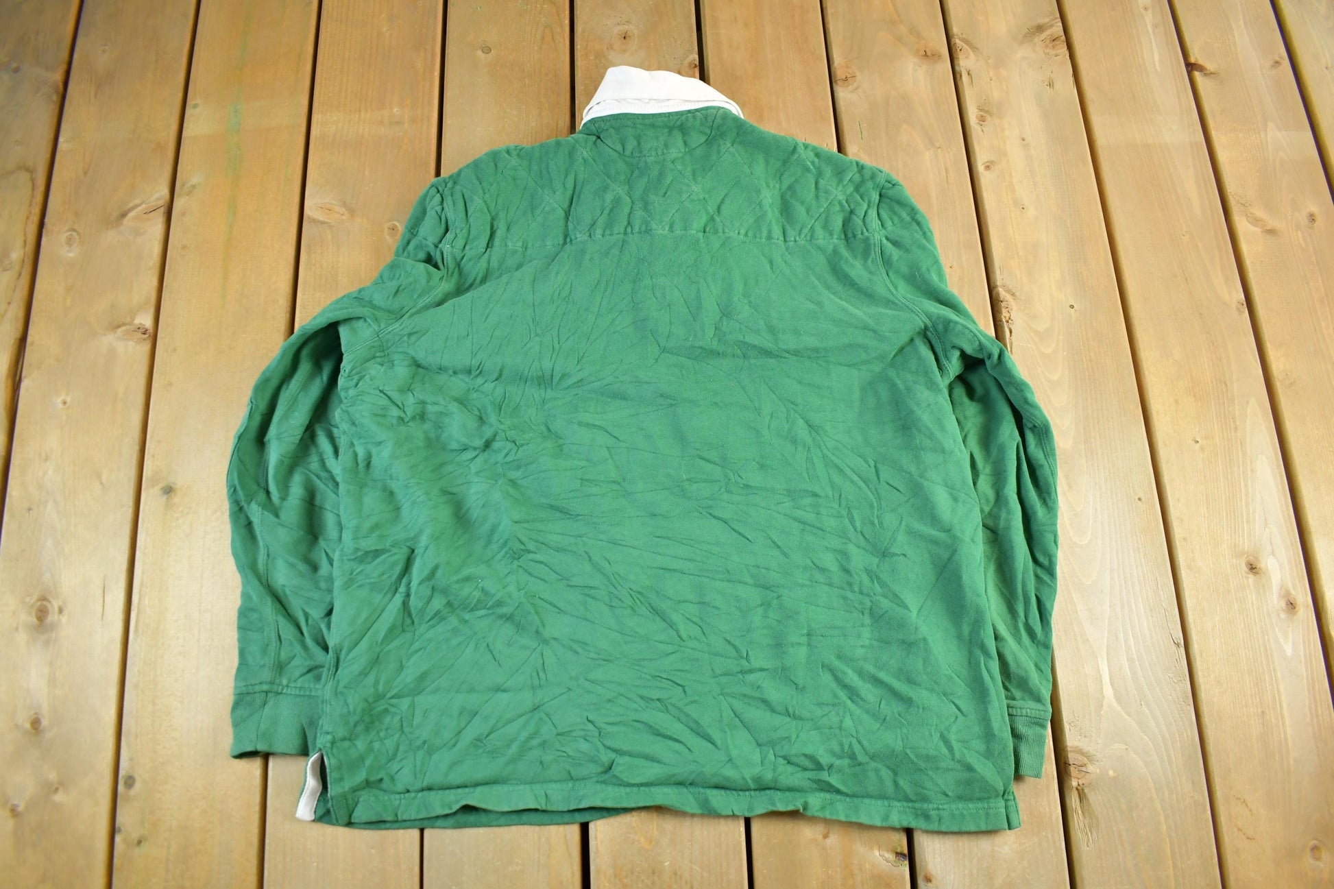 Vintage 90s Polo Ralph Lauren Green Rugby Shirt (Men's XL)