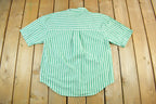 Vintage 90s Eddie Bauer Striped Button-Up Shirt, Men's Large