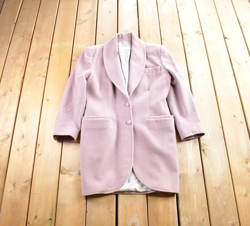 Vintage 1980s Chiara Boni Lavender Wool Button Up Jacket Size 44