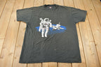 Vintage 19988 Astronaut Space Ship Single Stitch Graphic T-Shirt Made In USA