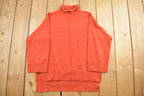 Vintage 1990s Blank Orange Turtleneck Sweatshirt