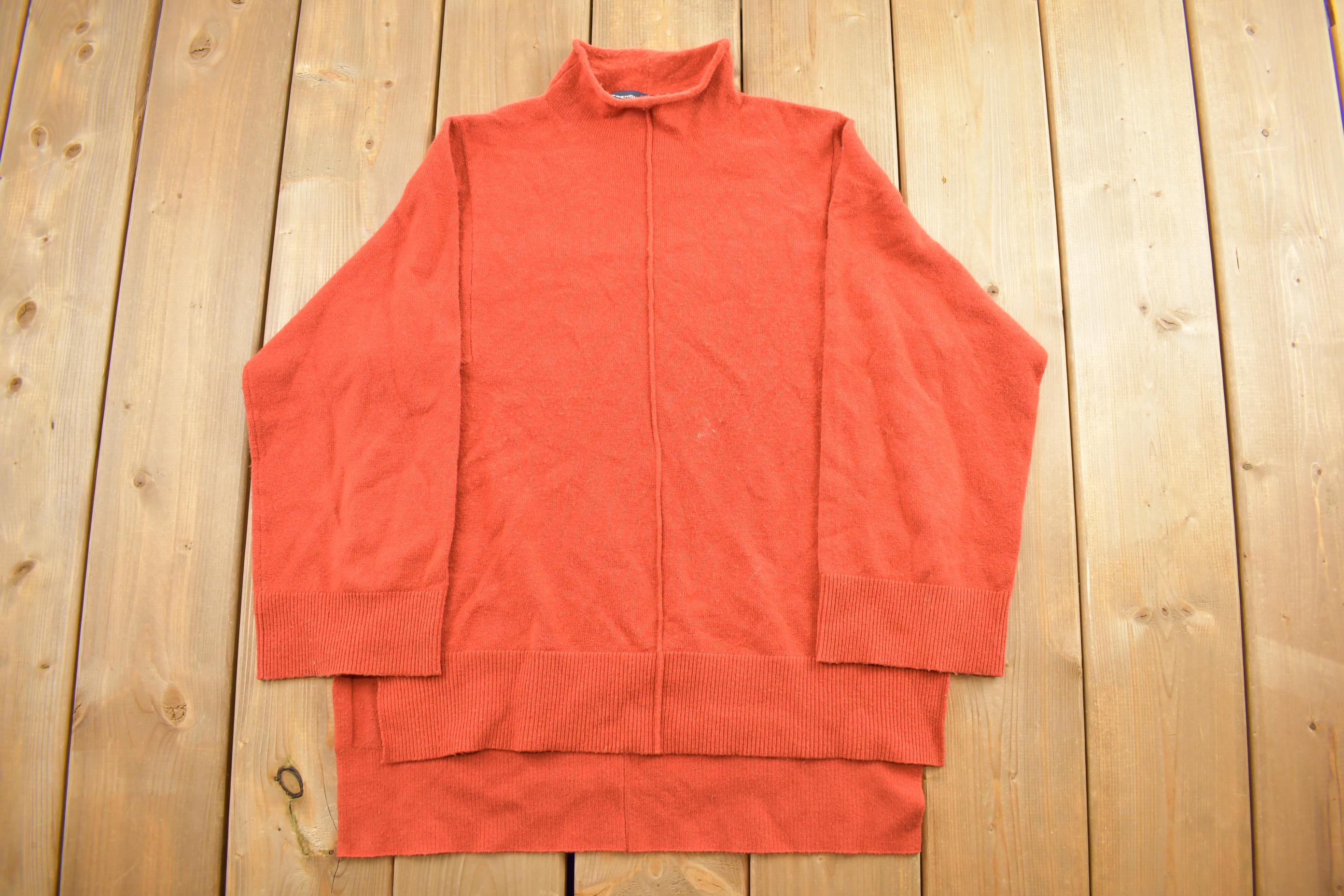 Vintage 1990s Blank Orange Turtleneck Sweatshirt
