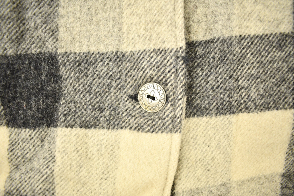 Vintage 1990s Woolrich Plaid Wool Long Trench Coat