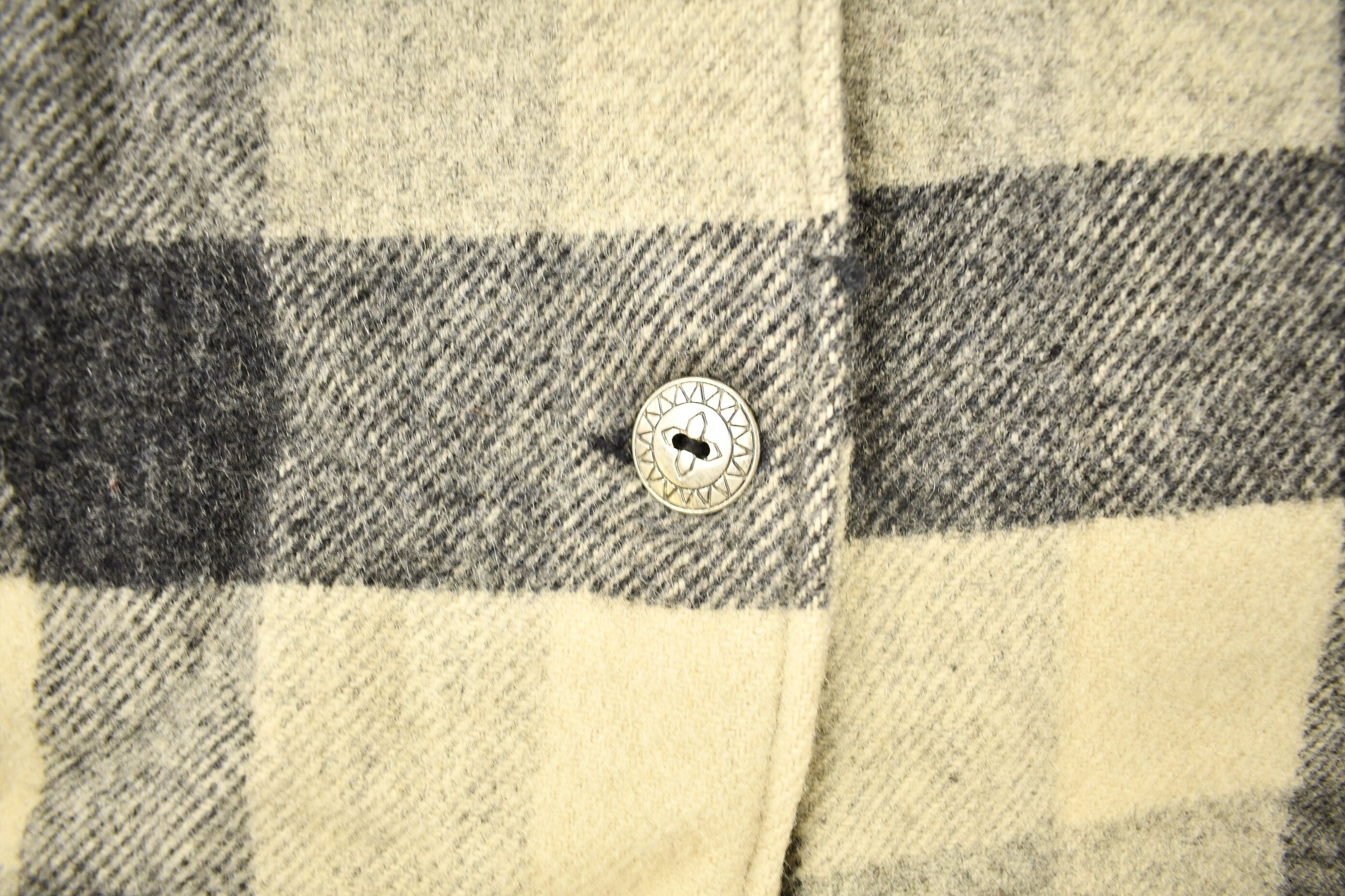 Vintage 1990s Woolrich Plaid Wool Long Trench Coat