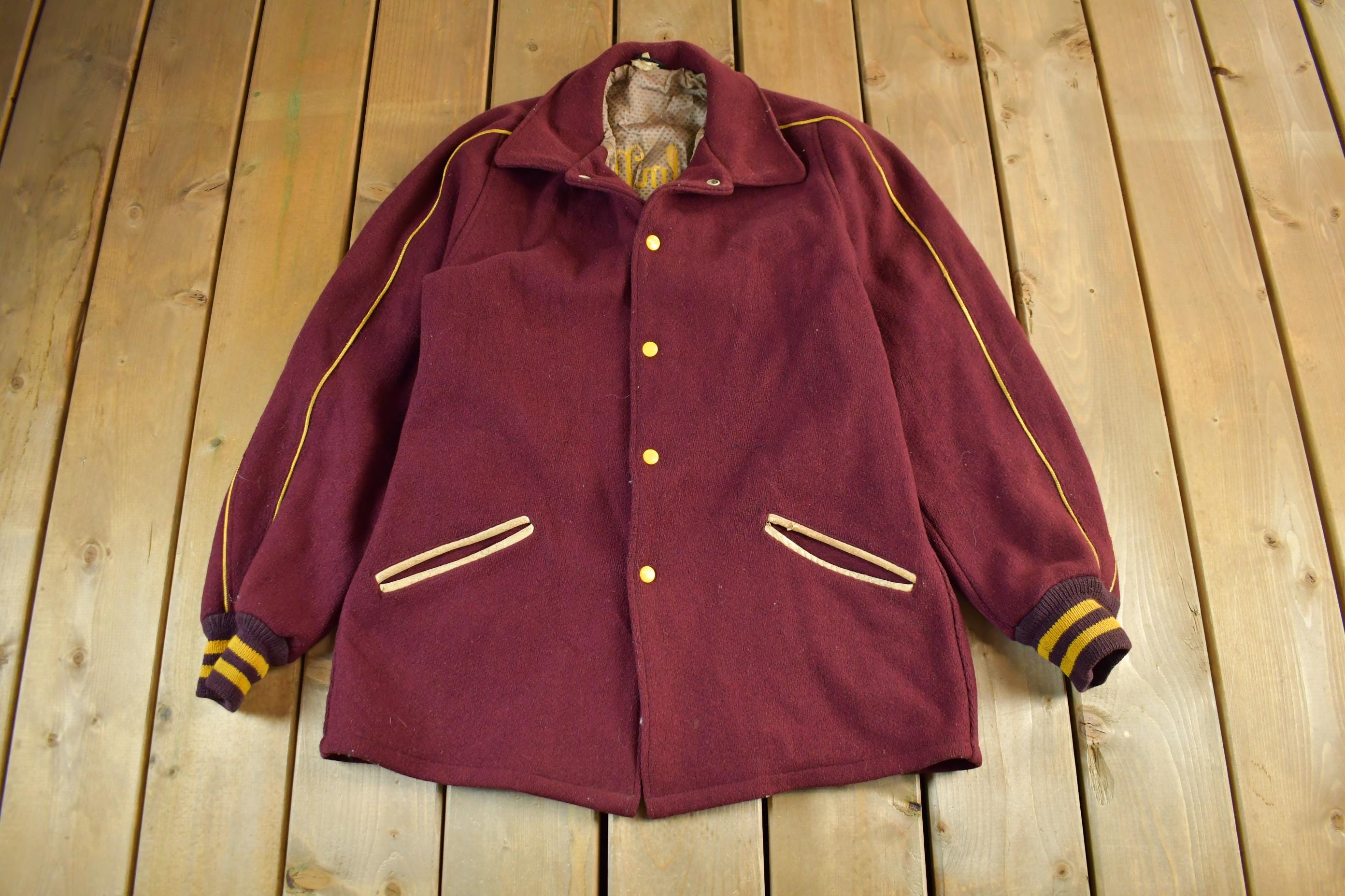 Vintage 1960s 1970s Chisholm Moose Wool Varsity Jacket Men's 42