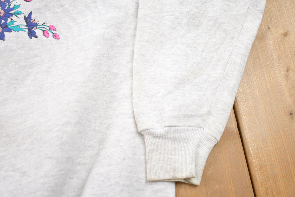 Vintage 1980s Floral Touch Of Class Graphic Raglan Crewneck Sweatshirt