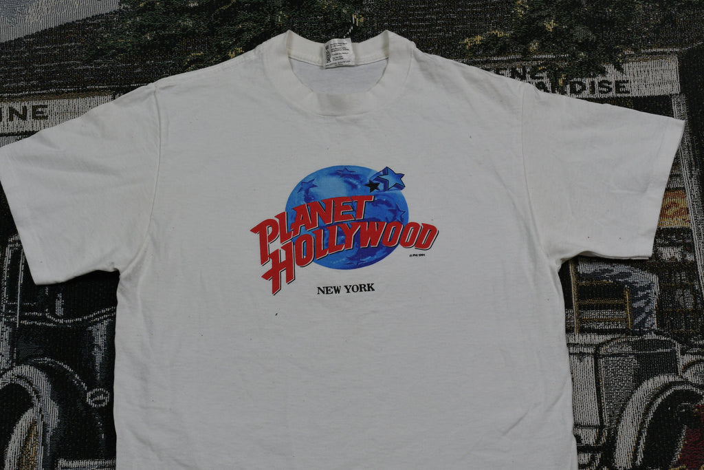 Vintage 1991 Planet Hollywood New York City Graphic Souvenir T Shirt