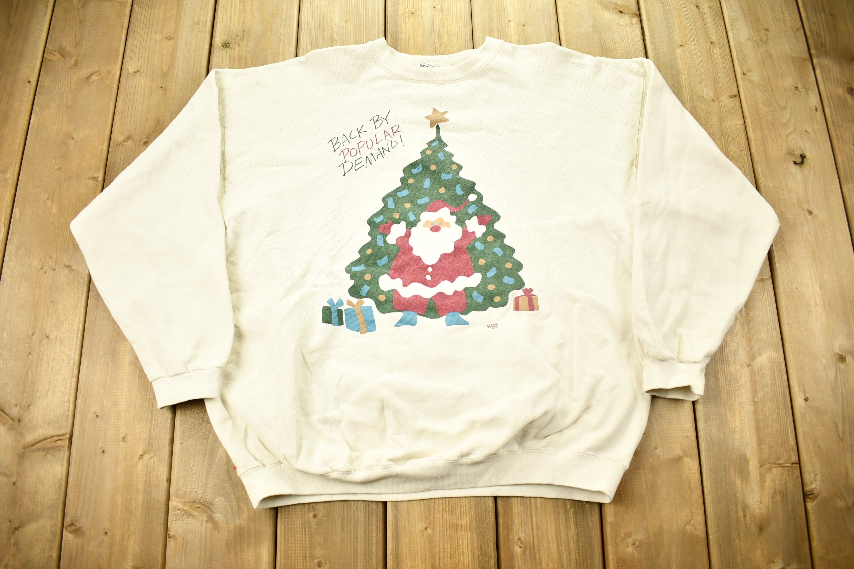 Vintage 1995 Santa Claus Theme Christmas Sweater