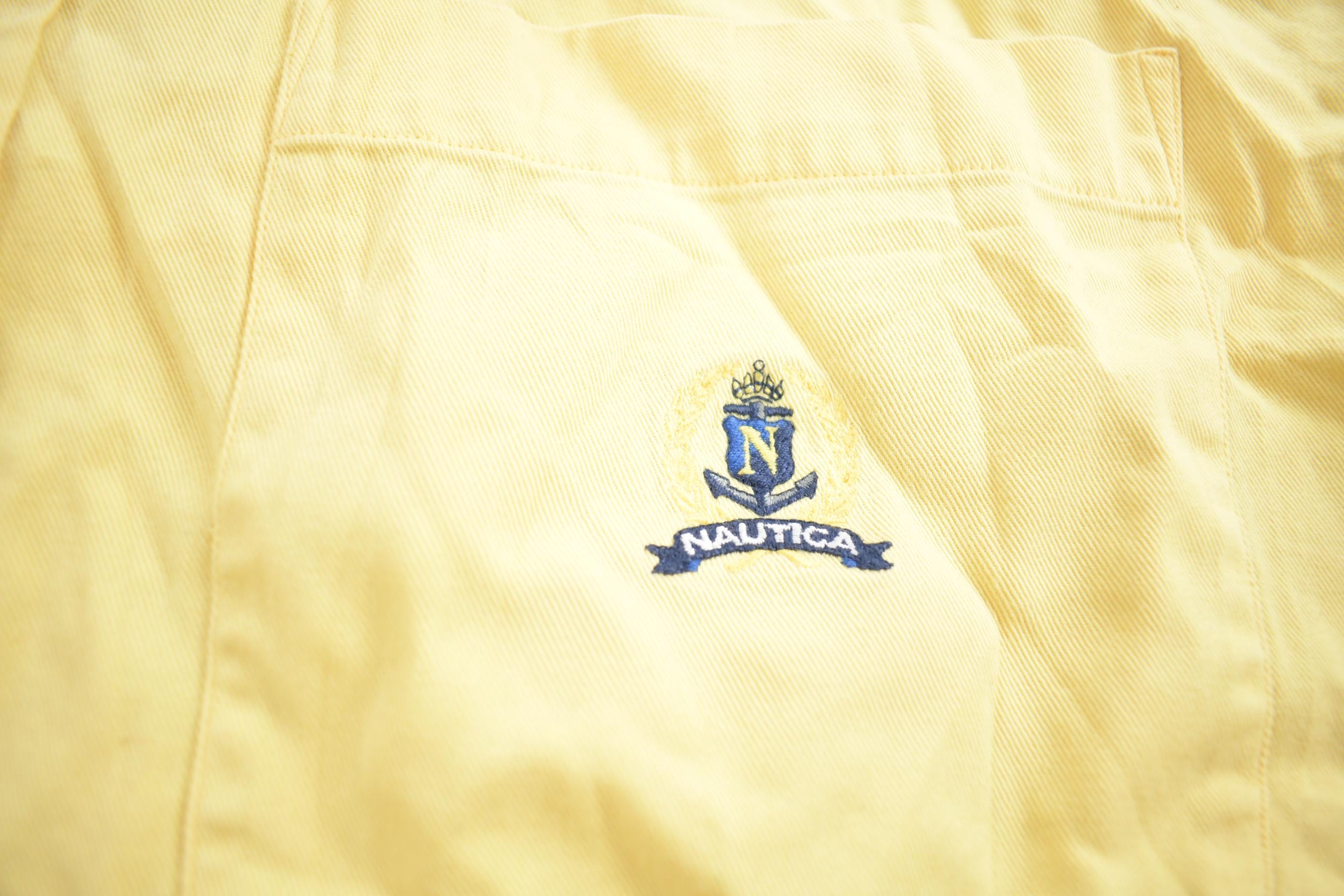 Vintage 1990s Nautica Embroidered Yellow Button Up Shirt