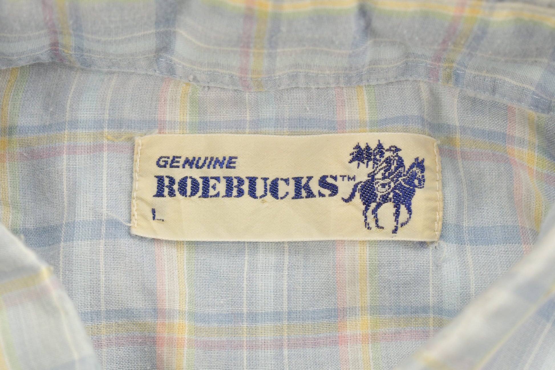 Vintage 1990s Roebucks Flannel Button Up Shirt / 1990s Button Up / Vintage Flannel / Plaid Shirt / Button Down / Western / Casual