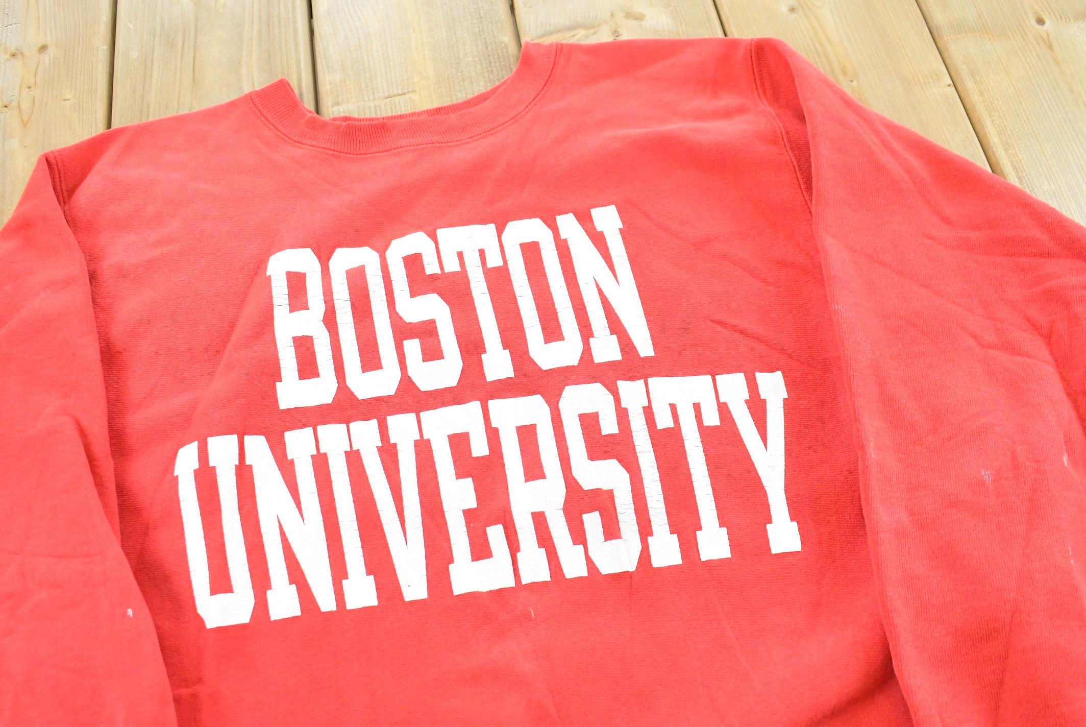 Vintage 1990s Boston University Collegiate Champion Reverse Weave Crewneck Sweatshirt Mens L /