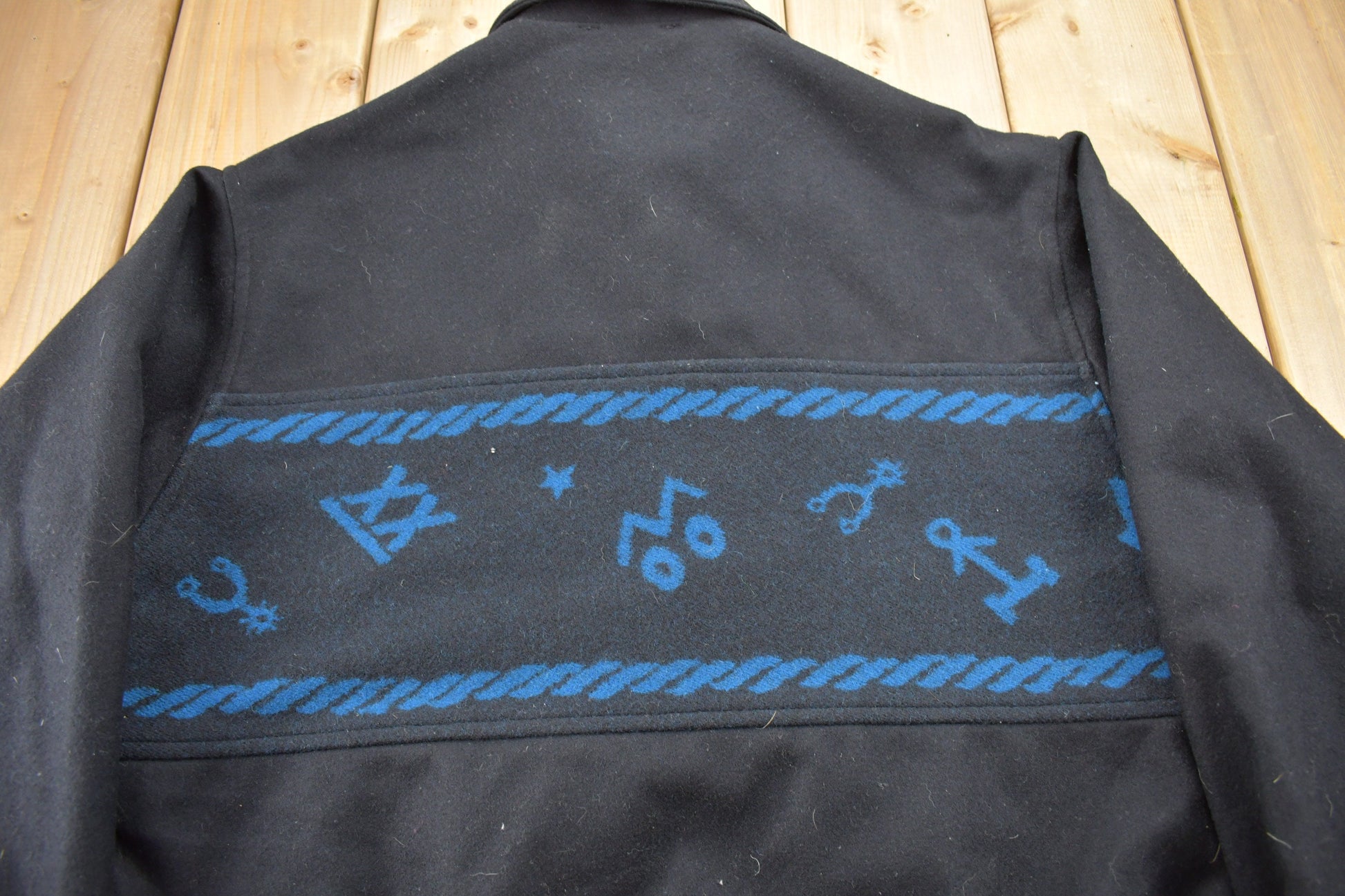 Vintage 1980s Pendleton High Grade Western Wear Anchor Jacket / True Vintage / 100% Wool / Outdoorsman / Made In USA / Sailor Jacket