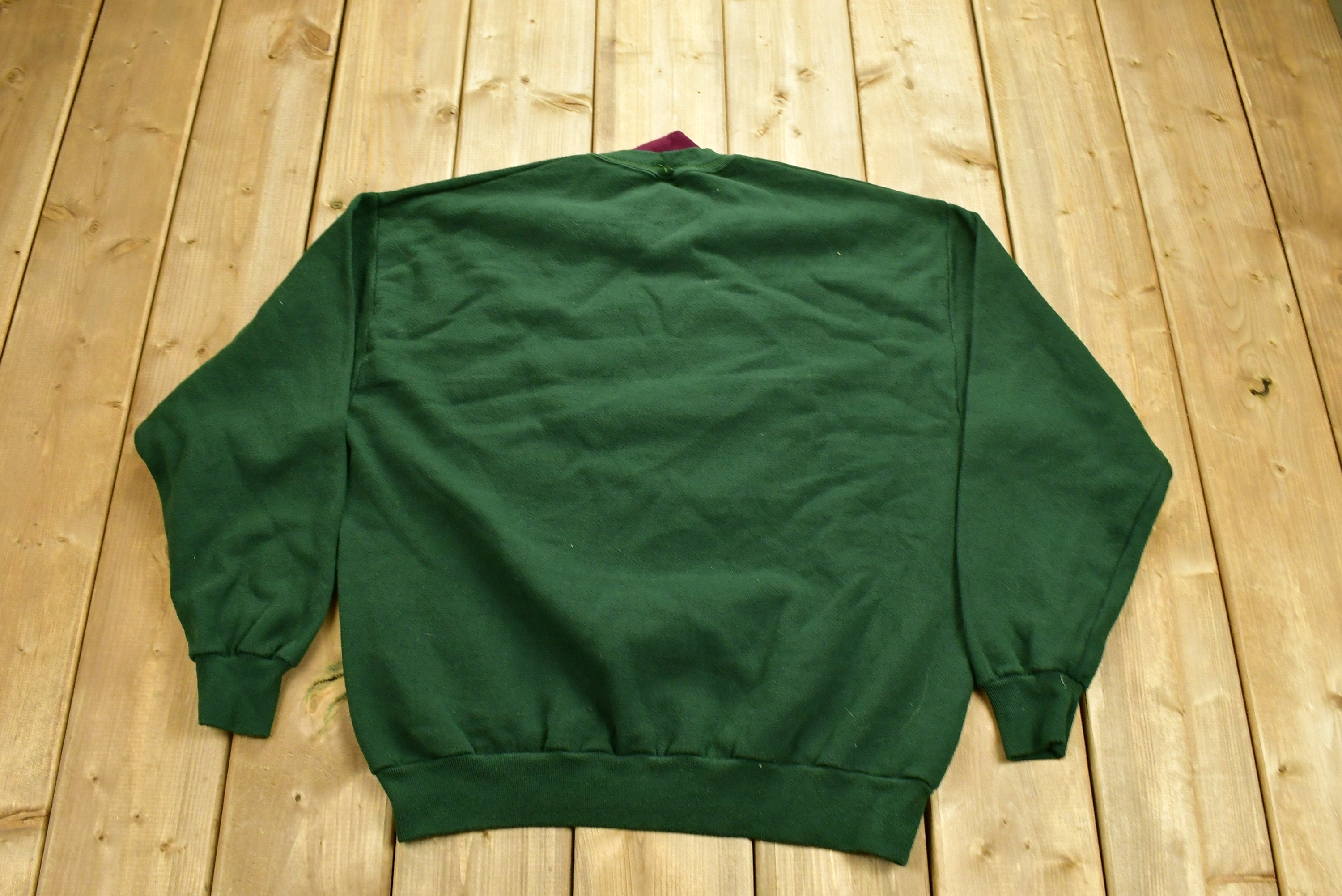 Vintage 1990's Santa Claus Embroidered Christmas Sweater , 90s Holiday Crewneck , Made In USA , Winter Wear , Festive Graphic Print